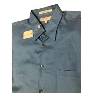 Joseph Abboud‎ Mens Long Sleeve Blue 100% Cotton Shirt Large NWT